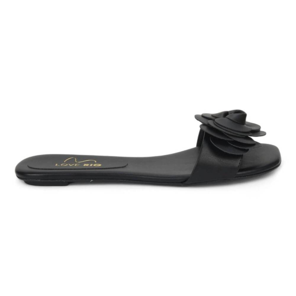 NEW LOVE RIO women's rosita fine threads slide sandal in rose petals - black